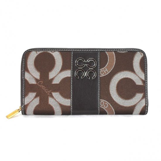 Coach Waverly Flower Charm Large Coffee Wallets EEI - Click Image to Close